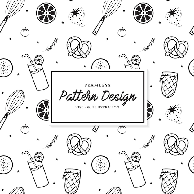 Kitchen elements pattern background