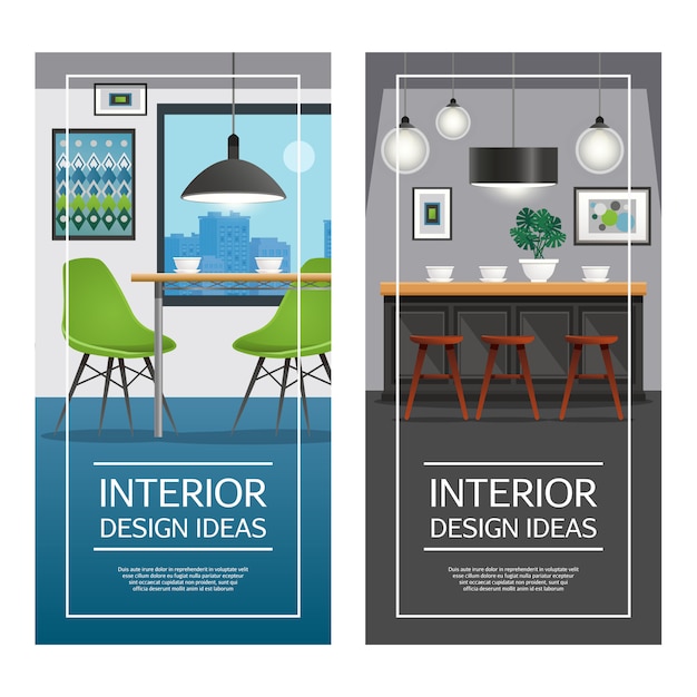 Kitchen Interior Design Vertical Banners