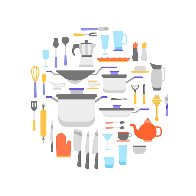 Free Vector kitchen tools collection