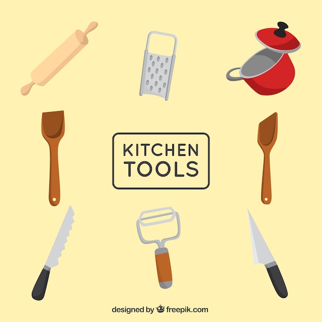 Free Vector kitchen tools pack