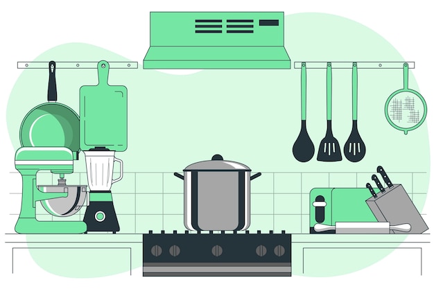 Free Vector kitchen utensils  concept illustration