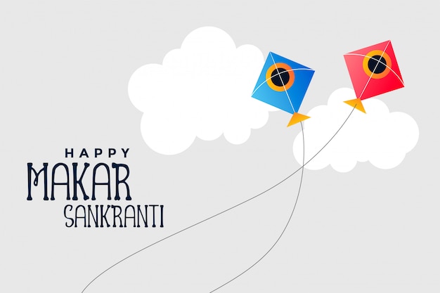 Kites flying in sky makar sankranti festival