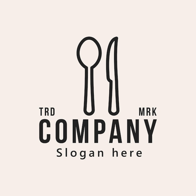 Free Vector knife spoon fork restaurant dinner dish menu logo design illustration