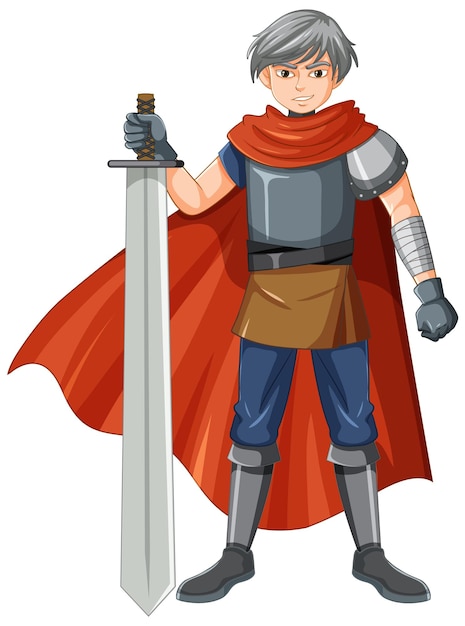 Free Vector a knight cartoon character on white background