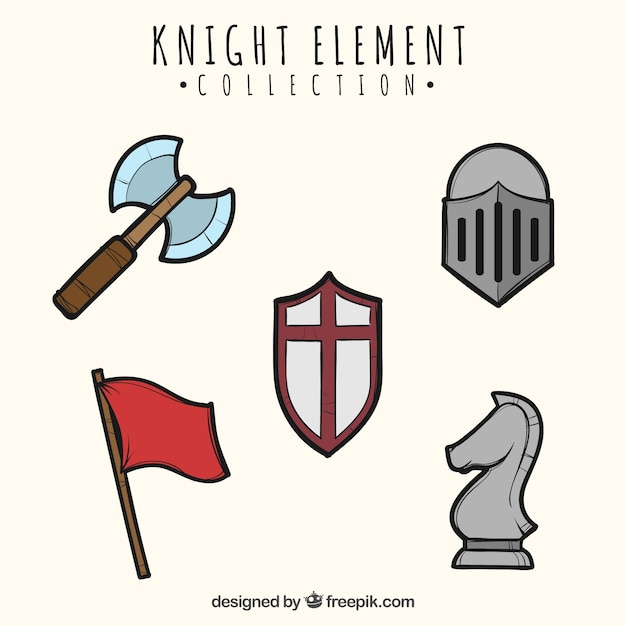 Knight elements with hand drawn style