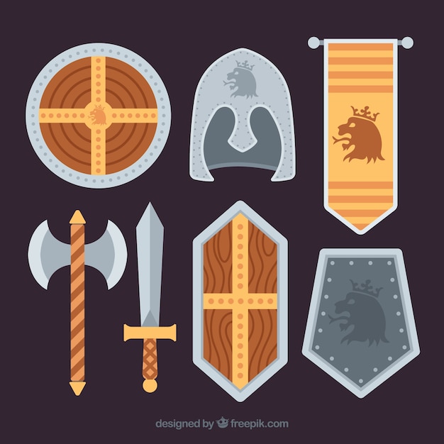 Free Vector knight elements with royal style