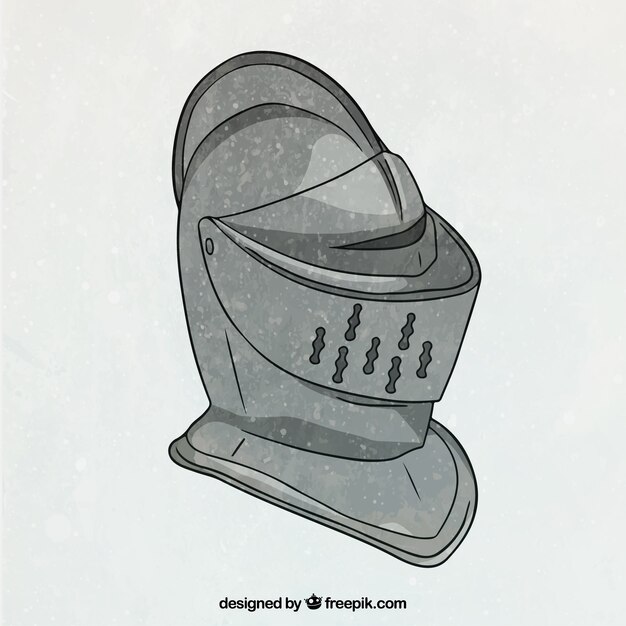 Knight helmet with hand drawn style