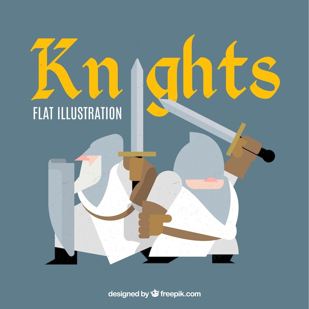 Free vector knights with swords background