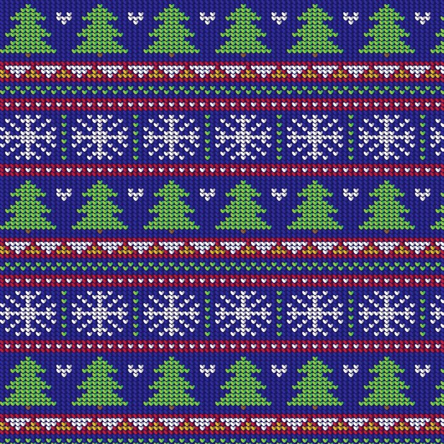 Knitted christmas pattern concept