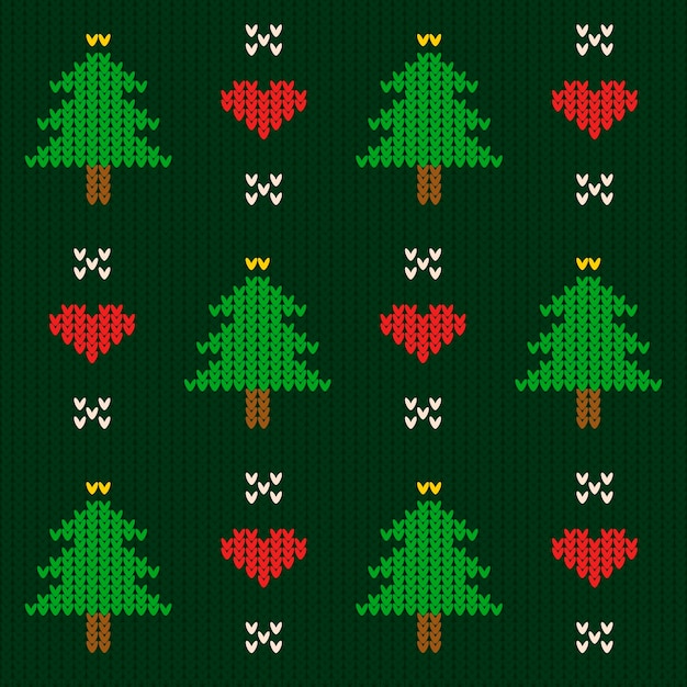 Knitted christmas pattern template