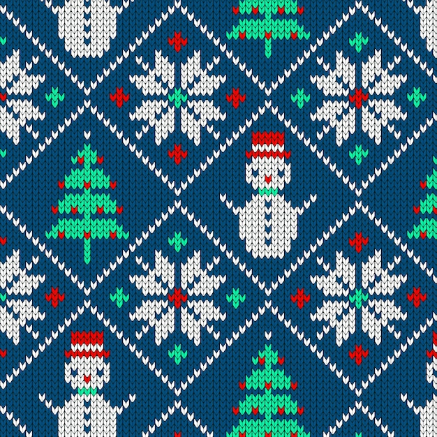 Free Vector knitted christmas pattern