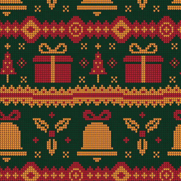 Knitted christmas pattern