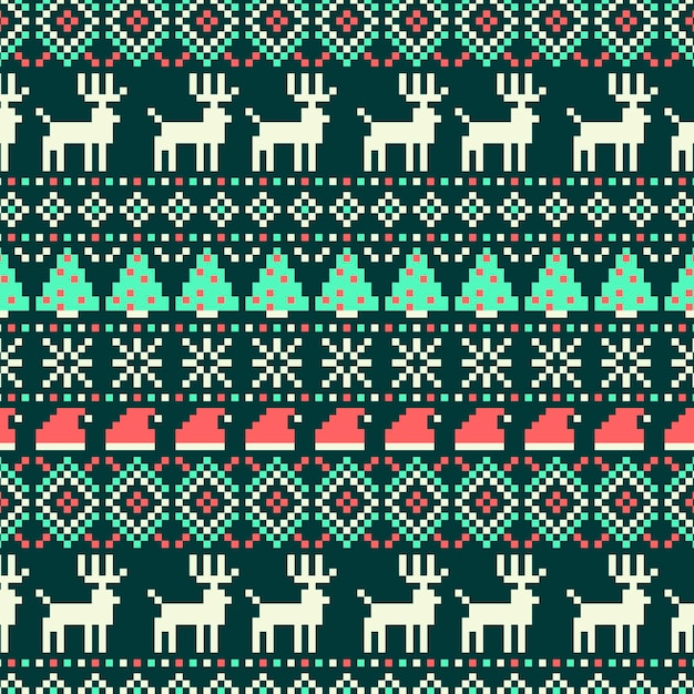 Free Vector knitted christmas pattern