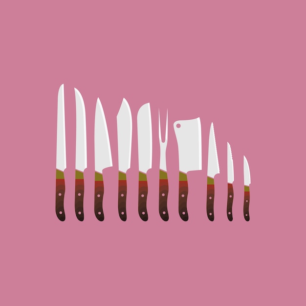 Free Vector knives collection background