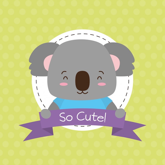 Koala cute animal, cartoon and flat style, illustration