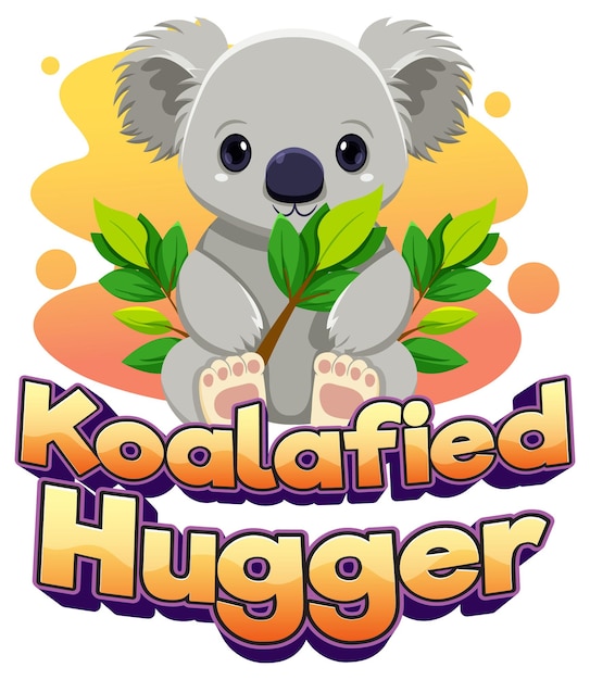 Free Vector koalafied hugger a cute and funny cartoon