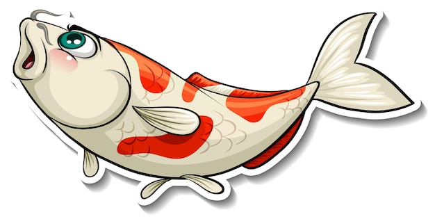 Koi carp fish cartoon sticker