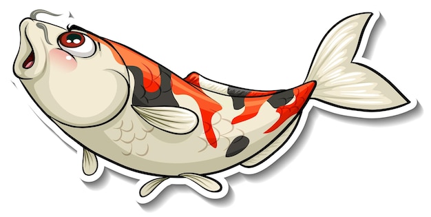 Koi carp fish cartoon sticker