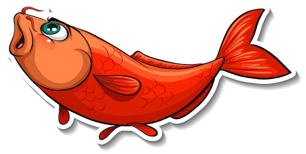 Free Vector koi carp fish cartoon sticker