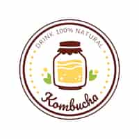 Free vector kombucha logo design template