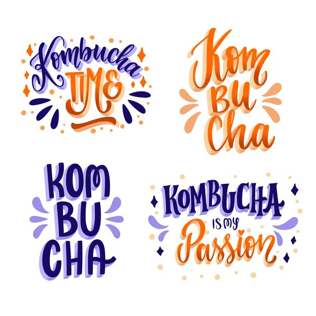 Kombucha tea - lettering collection