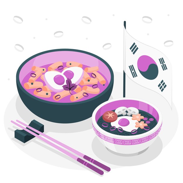 Korean food concept illustration