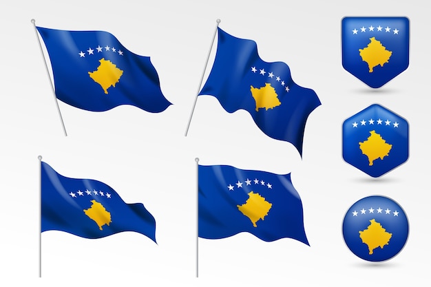 Free vector kosovo flag and national emblems collection