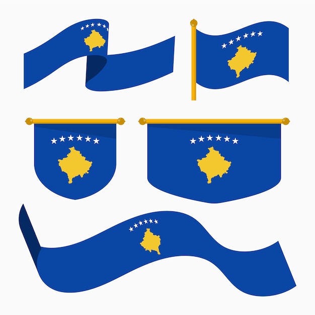 Free vector kosovo flag and national emblems collection