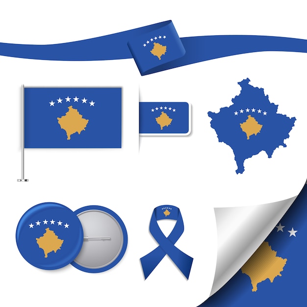 Free vector kosovo representative elements collection