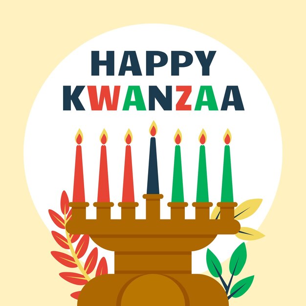 Kwanzaa event with candelabra illustrated