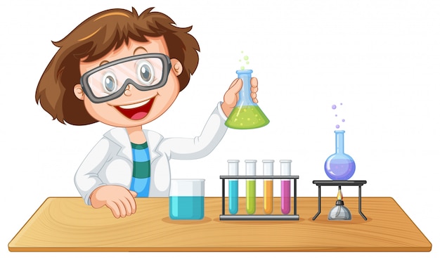 Free Vector a lab kid character