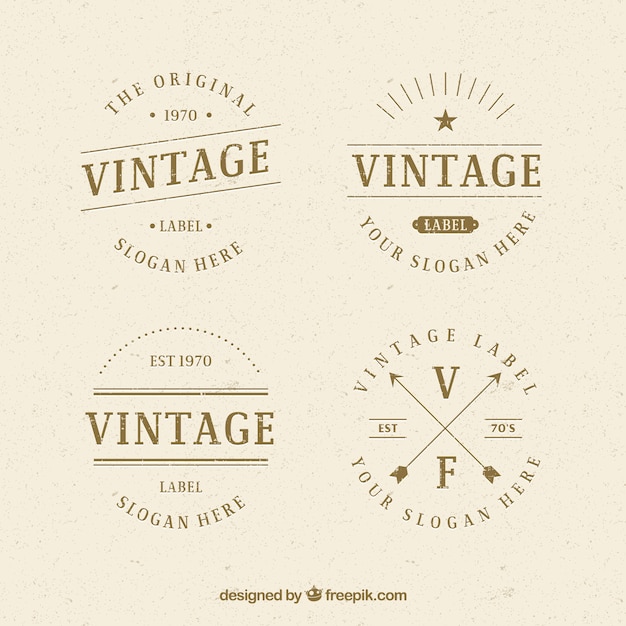 Free Vector label collection with vintage style