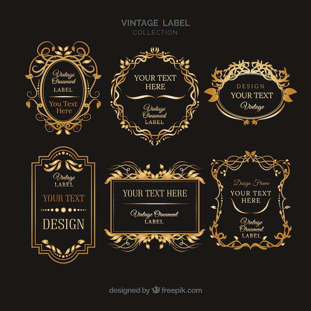 Free Vector label collection with vintage style