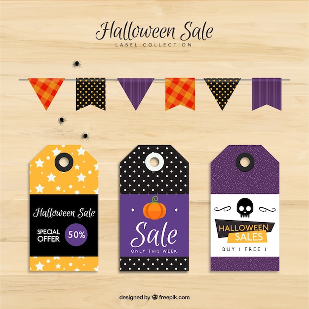 Label selection with special offers for halloween