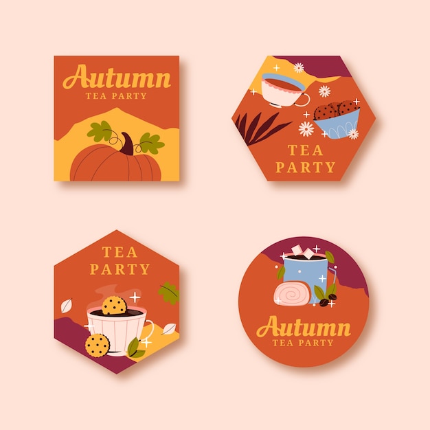 Labels collection for autumn season celebration