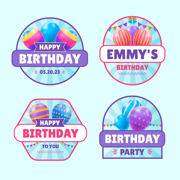 Labels collection for birthday anniversary celebration