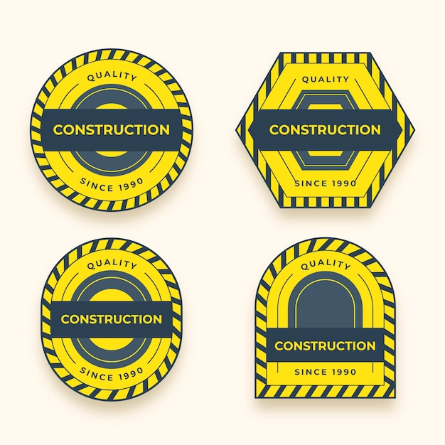 Free Vector labels collection for construction domain