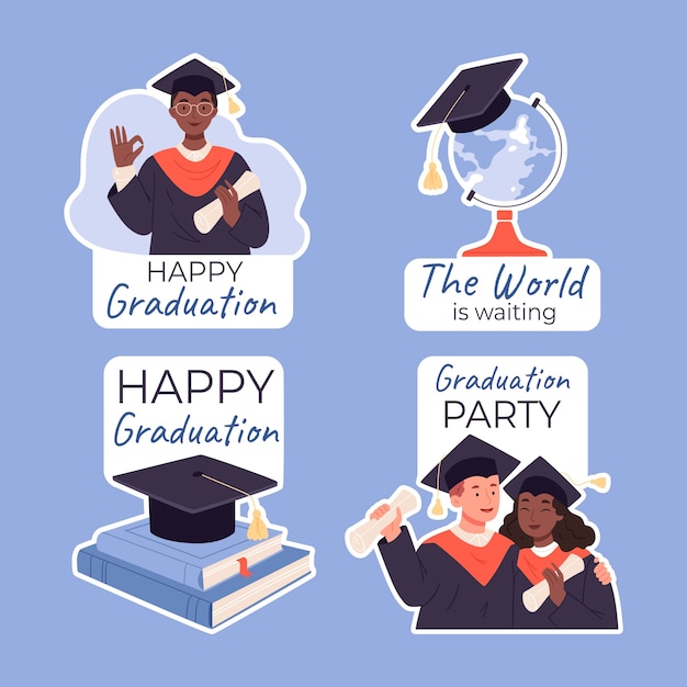 Labels collection for graduation celebration