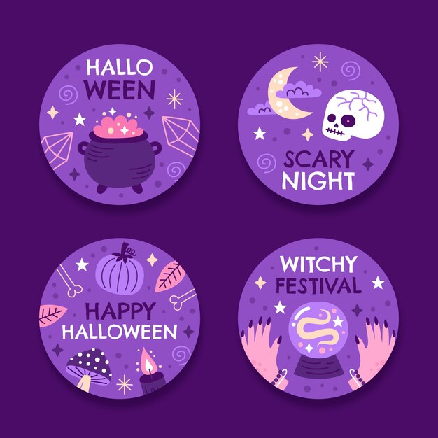 Labels collection for halloween celebration