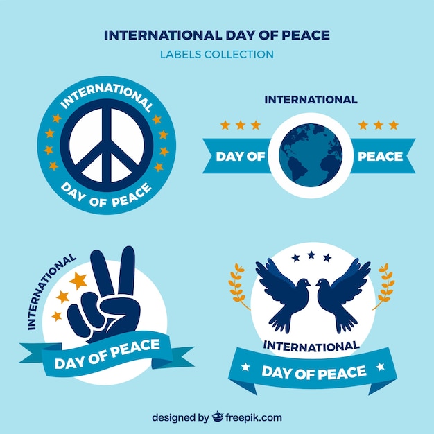 Free Vector labels collection for international day of peace