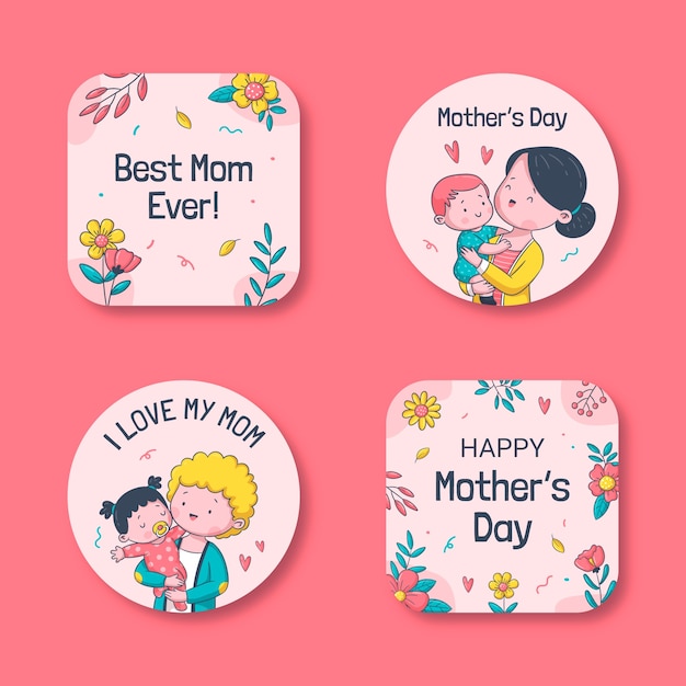 Labels collection for mothers day celebration