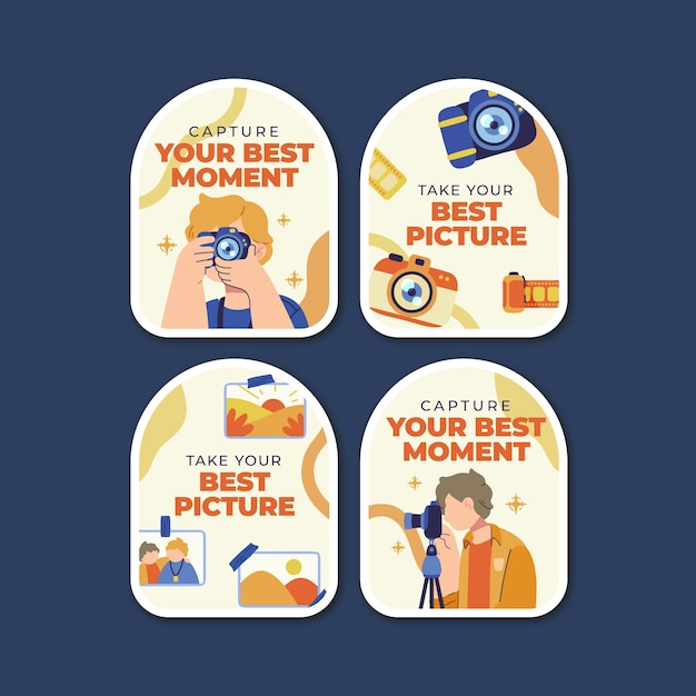 Labels collection for photographer career and hobby