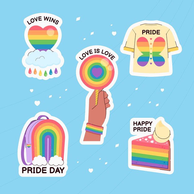 Labels collection for pride month celebration