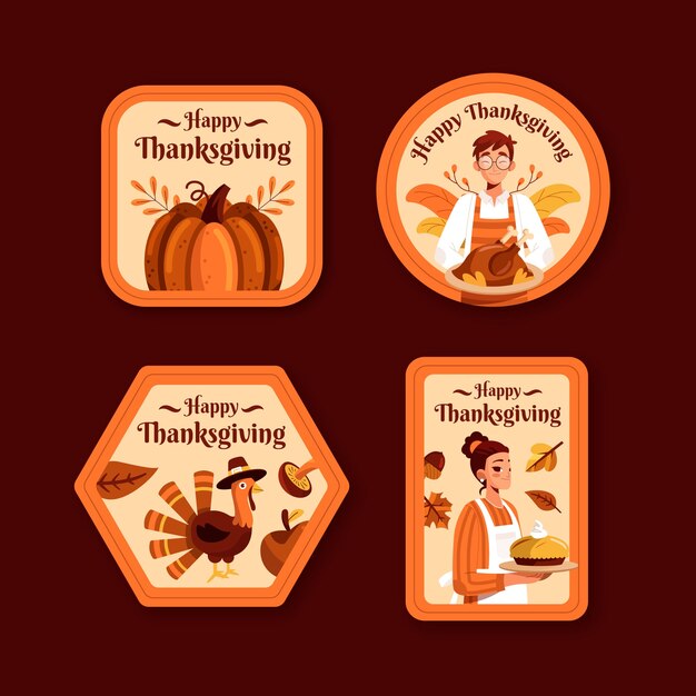 Labels collection for thanksgiving celebration