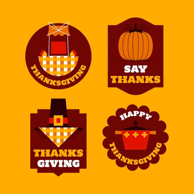 Labels collection for thanksgiving celebration