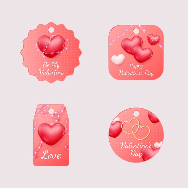 Free Vector labels collection for valentine's day