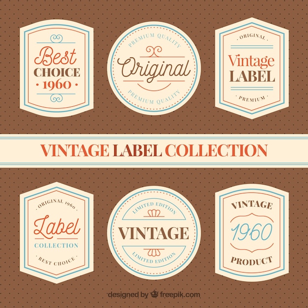 Free Vector labels collection in vintage style