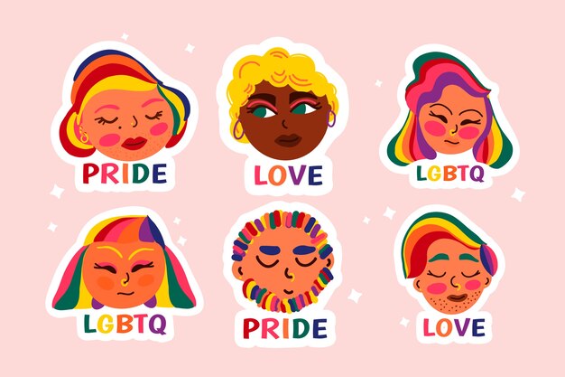 Labels with pride day event concept