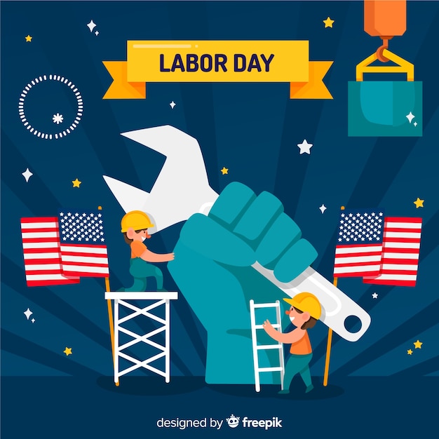 Labor day background flat design