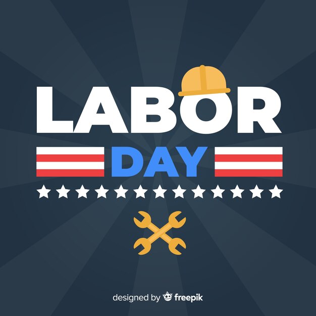 Labor day background in flat style